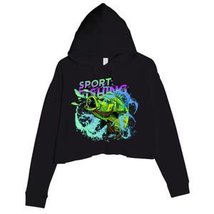 Sport Fishing Crop Fleece Hoodie