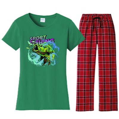 Sport Fishing Women's Flannel Pajama Set