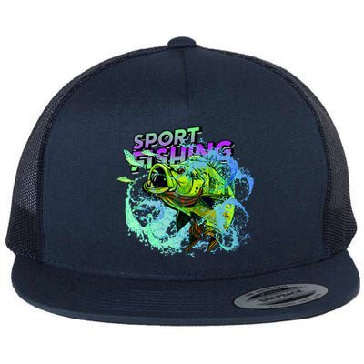 Sport Fishing Flat Bill Trucker Hat