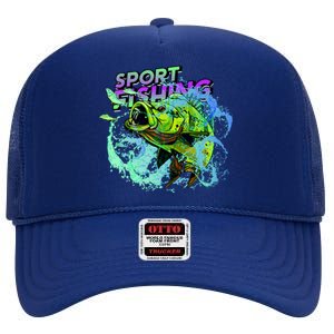 Sport Fishing High Crown Mesh Back Trucker Hat