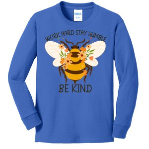 Sunflower Flower Sunshine Work Hard Stay Humble Gift Kids Long Sleeve Shirt