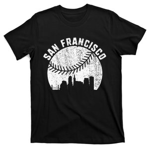 San Francisco Skyline Baseball California Baseball T-Shirt