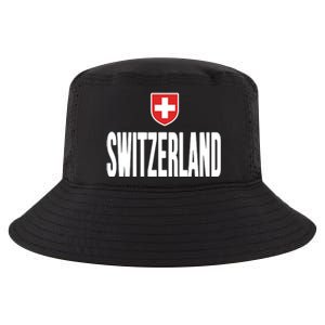 Swiss Flag Switzerland Souvenir Schweiz Gift Suisse Svizzera Cool Comfort Performance Bucket Hat