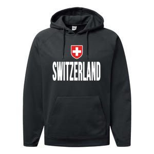 Swiss Flag Switzerland Souvenir Schweiz Gift Suisse Svizzera Performance Fleece Hoodie