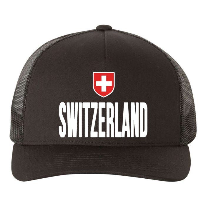 Swiss Flag Switzerland Souvenir Schweiz Gift Suisse Svizzera Yupoong Adult 5-Panel Trucker Hat