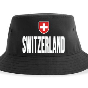 Swiss Flag Switzerland Souvenir Schweiz Gift Suisse Svizzera Sustainable Bucket Hat