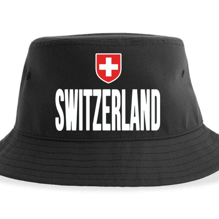 Swiss Flag Switzerland Souvenir Schweiz Gift Suisse Svizzera Sustainable Bucket Hat