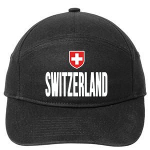 Swiss Flag Switzerland Souvenir Schweiz Gift Suisse Svizzera 7-Panel Snapback Hat