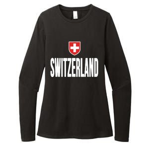 Swiss Flag Switzerland Souvenir Schweiz Gift Suisse Svizzera Womens CVC Long Sleeve Shirt