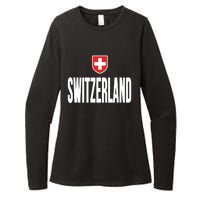 Swiss Flag Switzerland Souvenir Schweiz Gift Suisse Svizzera Womens CVC Long Sleeve Shirt