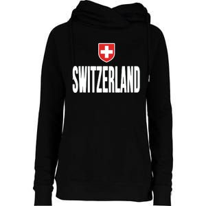 Swiss Flag Switzerland Souvenir Schweiz Gift Suisse Svizzera Womens Funnel Neck Pullover Hood