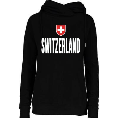 Swiss Flag Switzerland Souvenir Schweiz Gift Suisse Svizzera Womens Funnel Neck Pullover Hood