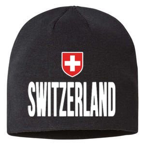 Swiss Flag Switzerland Souvenir Schweiz Gift Suisse Svizzera Sustainable Beanie