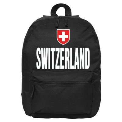 Swiss Flag Switzerland Souvenir Schweiz Gift Suisse Svizzera 16 in Basic Backpack