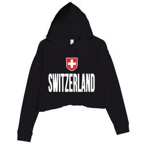 Swiss Flag Switzerland Souvenir Schweiz Gift Suisse Svizzera Crop Fleece Hoodie