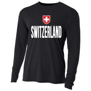 Swiss Flag Switzerland Souvenir Schweiz Gift Suisse Svizzera Cooling Performance Long Sleeve Crew