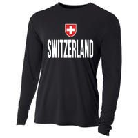 Swiss Flag Switzerland Souvenir Schweiz Gift Suisse Svizzera Cooling Performance Long Sleeve Crew