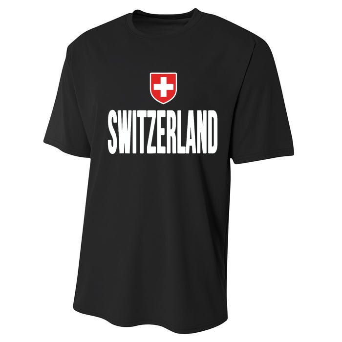 Swiss Flag Switzerland Souvenir Schweiz Gift Suisse Svizzera Performance Sprint T-Shirt