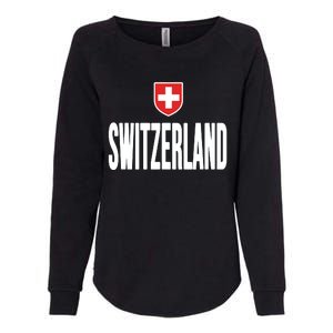 Swiss Flag Switzerland Souvenir Schweiz Gift Suisse Svizzera Womens California Wash Sweatshirt