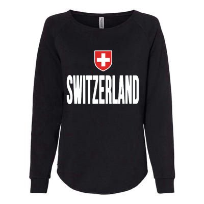 Swiss Flag Switzerland Souvenir Schweiz Gift Suisse Svizzera Womens California Wash Sweatshirt