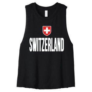 Swiss Flag Switzerland Souvenir Schweiz Gift Suisse Svizzera Women's Racerback Cropped Tank