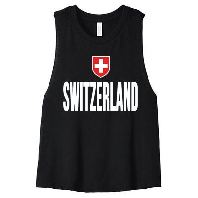 Swiss Flag Switzerland Souvenir Schweiz Gift Suisse Svizzera Women's Racerback Cropped Tank