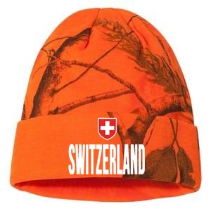 Swiss Flag Switzerland Souvenir Schweiz Gift Suisse Svizzera Kati Licensed 12" Camo Beanie