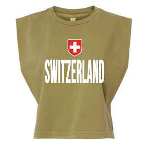 Swiss Flag Switzerland Souvenir Schweiz Gift Suisse Svizzera Garment-Dyed Women's Muscle Tee