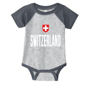 Swiss Flag Switzerland Souvenir Schweiz Gift Suisse Svizzera Infant Baby Jersey Bodysuit