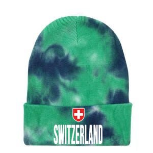 Swiss Flag Switzerland Souvenir Schweiz Gift Suisse Svizzera Tie Dye 12in Knit Beanie