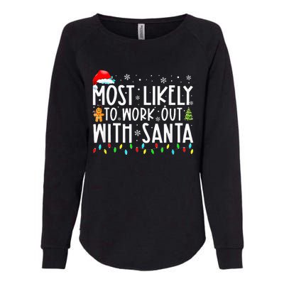 Santa's Fitness Squad Fun Family Christmas Workout Womens California Wash Sweatshirt