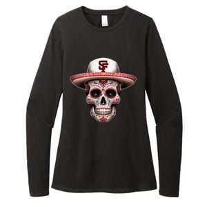 San Francisco Sugar Skull In The Style Mexican Day Womens CVC Long Sleeve Shirt