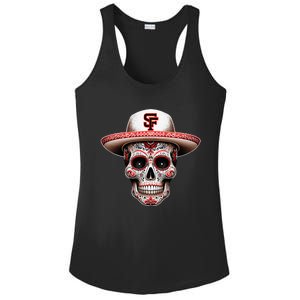 San Francisco Sugar Skull In The Style Mexican Day Ladies PosiCharge Competitor Racerback Tank