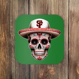 San Francisco Sugar Skull In The Style Mexican Day Coaster