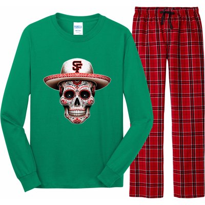 San Francisco Sugar Skull In The Style Mexican Day Long Sleeve Pajama Set