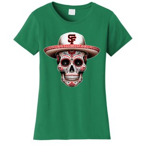 San Francisco Sugar Skull In The Style Mexican Day Women's T-Shirt