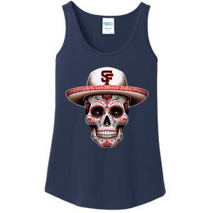 San Francisco Sugar Skull In The Style Mexican Day Ladies Essential Tank