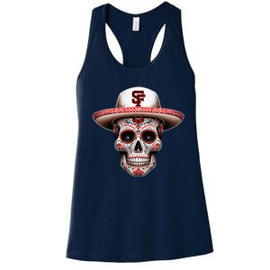 San Francisco Sugar Skull In The Style Mexican Day Women's Racerback Tank