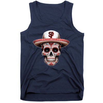 San Francisco Sugar Skull In The Style Mexican Day Tank Top