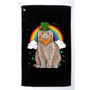 Scottish Fold St Patricks Day Leprechaun Gift Platinum Collection Golf Towel