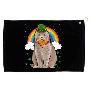 Scottish Fold St Patricks Day Leprechaun Gift Grommeted Golf Towel