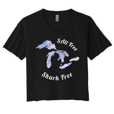 Salt Free Shark Free Great Lakes Women's Crop Top Tee