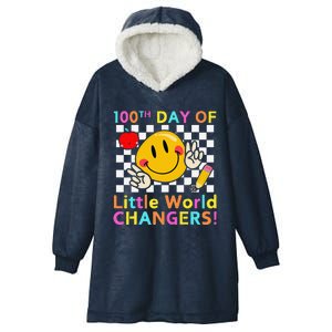 Smile Face Student Teacher Happy 100th Day Of School Hooded Wearable Blanket