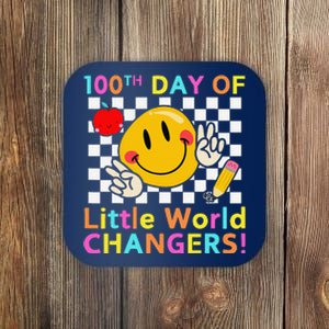 Smile Face Student Teacher Happy 100th Day Of School Coaster