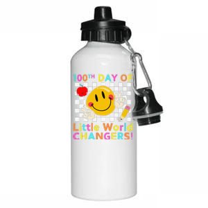 Smile Face Student Teacher Happy 100th Day Of School Aluminum Water Bottle