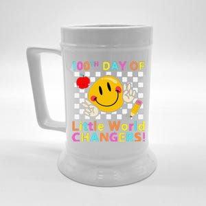 Smile Face Student Teacher Happy 100th Day Of School Beer Stein