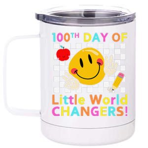 Smile Face Student Teacher Happy 100th Day Of School 12 oz Stainless Steel Tumbler Cup