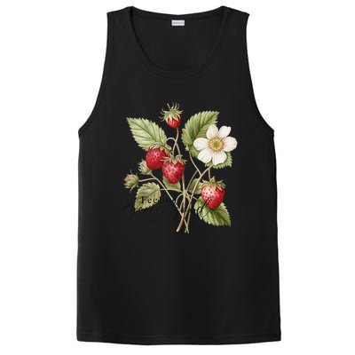 Summer Flower Strawberries Nature Lover Floral Wildflower PosiCharge Competitor Tank