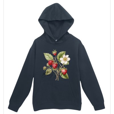 Summer Flower Strawberries Nature Lover Floral Wildflower Urban Pullover Hoodie