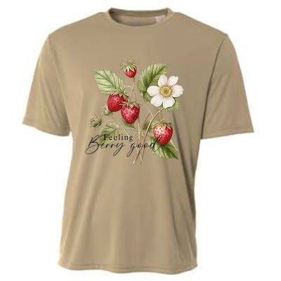 Summer Flower Strawberries Nature Lover Floral Wildflower Cooling Performance Crew T-Shirt